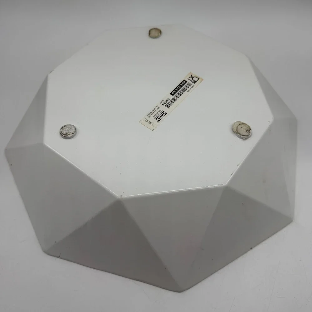 IKEA Serving Bowl Sommar 2019 White Geometric Faceted Design 404.324.60